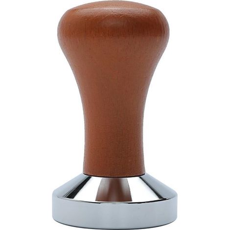 Cafetière à piston en acier inoxydable, tasseur 53 mm, poignée en bois, accessoire idéal pour baristas et amateurs de café (1/5)