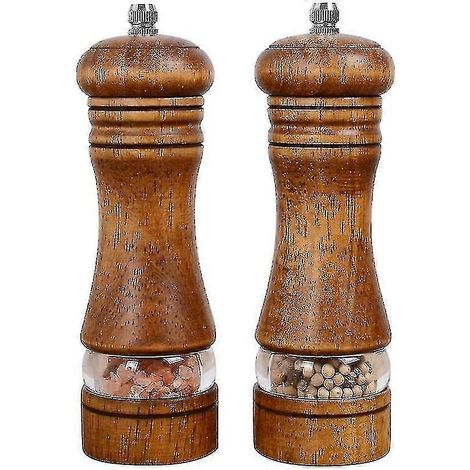 Pfeffermühle, holzbefeuerte Salz- und Pfeffermühlen-Sets, 2er-Pack, Retro (1/3)