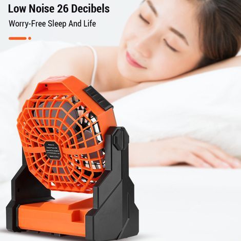 Ventilateur de plafond extérieur avec lumière pour terrasses et camping. Batterie rechargeable 7800 mA. Orientable à 270°. Éclairage LED silencieux. Idéal pour les tentes de camping. (1/5)