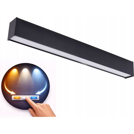 Apparecchio di illuminazione lineare a soffitto STRUHM DAN LED 18W 60cm a temperatura di colore variabile, parte 1 pz. (1/2)