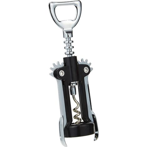 Fackelmann Cavatappi a Doppia Leva con Apri Bottiglie 16x6x4 cm, Funzionale sia per aprire tappi di bibite e birra che bottiglie di vino con tappo in Sughero e Silicone (1/2)