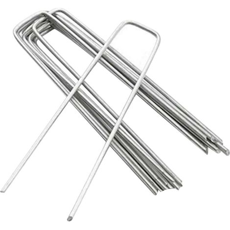 Kit d'ancrage pour trampoline ancrage de tente en forme U ancrages au sol piquets jardin 25 pièces 6 pouces (1/4)