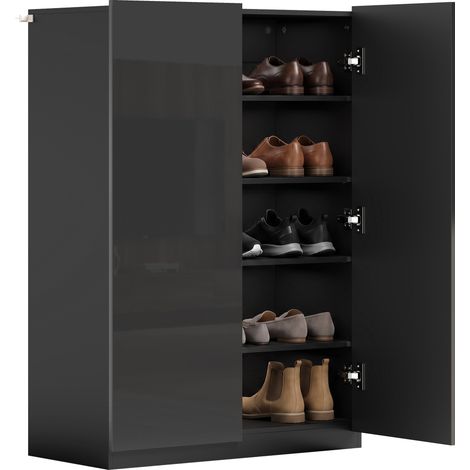 Meuble à Chaussures Noir 5 Niveaux Réglables (1/5)