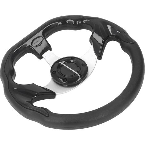 33 cm Rennlenkrad, schwarzes PU-Leder, komfortabler Griff, Auto-Ersatzlenkrad, sportliches Design, Fahrzeuginnenausstattung (1/5)