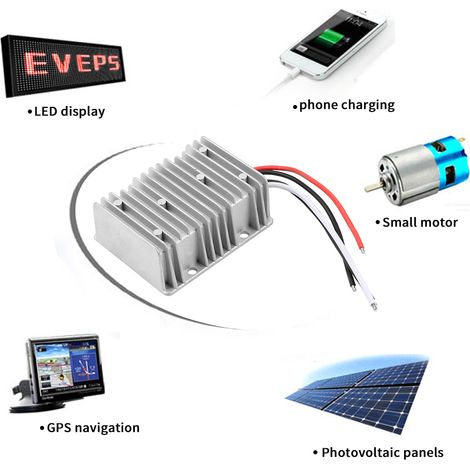 Convertisseur Abaisseur 48V vers 12V 30A 360W pour Voiture - Alimentation Régulateur Tension DC