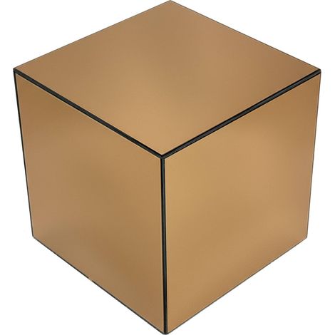 sweeek - Kubischer Tisch mit Spiegelglas, Sofaende, Beistelltisch, 40 cm