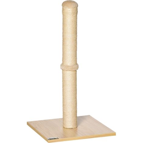 Rascador De Sisal Para Gatos, Estable, Con Bola, 60 Cm, Aglomerado, Beige+Roble
