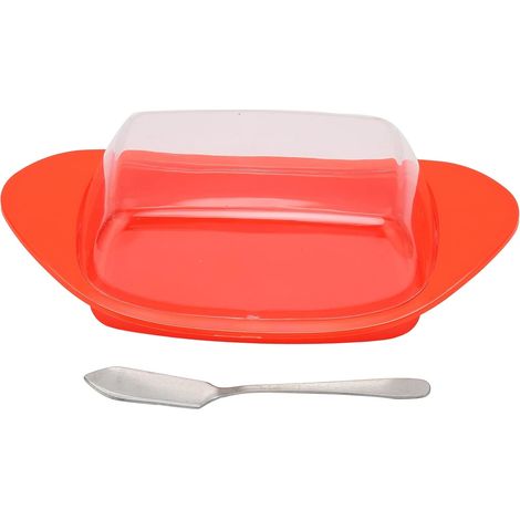 Butter Porte-Beurre, Plat de Beurre en Forme de Bateau avec Couvercle de qualité Alimentaire PP Boot Boot pour Les échecs de la Cuisine (Boat Butter Box Red) (1/5)