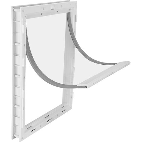 Grande chatière pour chiens, installation facile, clôture pour animaux de compagnie, porte d'entrée et de sortie spéciale, blanche (1/5)
