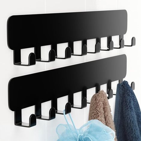 Selbstklebende Haken – 2er-Set mit je 8 Stück – Edelstahl – Mehrfarbig (1/4)