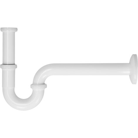 Siphon tube 1 1/4’’ PLUS, blanc (9010) 1 1/4’’ x 32 mm avec rosace 80 mm