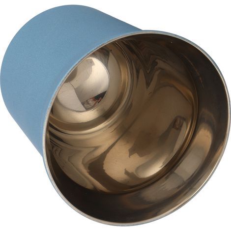 Tasse à café en acier inox double paroi isolée, capsule bleu clair 160ml pour café maison ou boutique (1/5)