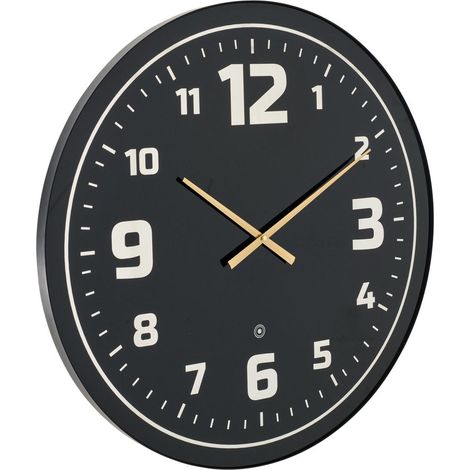 Horloge Murale à LED "Nita" 70cm Noir & Jaune (1/4)