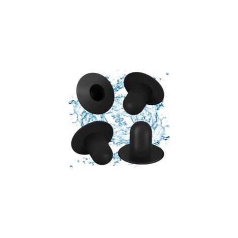 Lot de 4 bouchons muraux de piscine - Pièces de rechange - Filtre de piscine hors sol - Filtre de pompe - Bouchon de trou compatible avec Intex et Bestway (noir) (1/5)