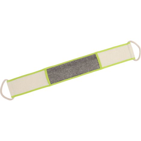 2PCS Gant Exfoliant Douche pour le Dos, Double Face en Microfibre, Élimination des Cellules Mortes, Nettoyage Corporel Profond, Bordure Verte (1/5)