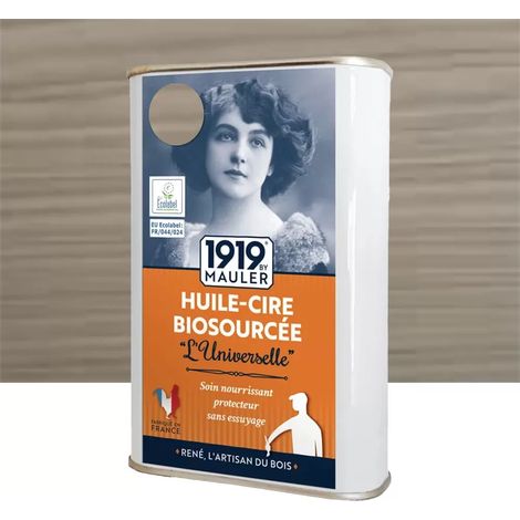 Huile-cire Biosourcée 'L'Universelle' 1919 Gris perle 0,5 L (1/2)