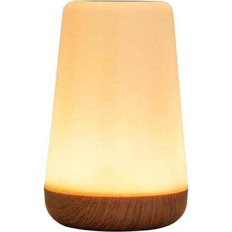 Lampe de chevet tactile ACKERMAN, veilleuse LED rechargeable 13 couleurs/5 niveaux, réglable, sans fil pour enfants, chambre, salon, camping — 1 télécommande (1/5)