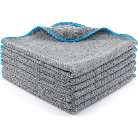 6X Chiffons en Microfibres 380 GSM - Ultra Absorbants, Doux et Délicats - Chiffons en Microfibres Non Pelucheux - Chiffon Polissage, Chiffon Microfibre Voiture Professionnel – 40x40cm (1/5)