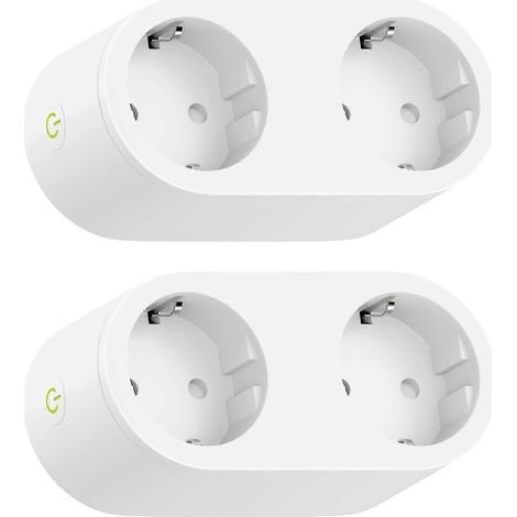 Prise connectée (type F), lot de 2 prises intelligentes, prise Wi-Fi avec commande vocale et télécommande, haute qualité (1/5)