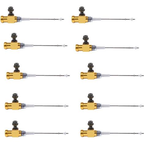 10x Motorrad-Hydraulikkupplungszylinder M10x1,25 mm, goldfarbenes Aluminium, Bremspumpenzylinderstange