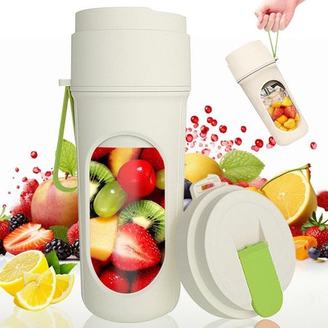 Mini Blender Smoothie, 450 ml Mixeur Portable pour Smoothie Petit, Forte Puissance De Coupe avec 12 Lames, Rechargeable USB Mixer Portable, Sans BPA, Mixeur Portable pour Cuisine Sport Bureau (1/5)