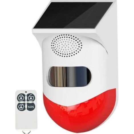 Alarme de capteur de mouvement solaire Détecteur anti-voleur extérieur avec outils de plantation de la télécommande (1/5)