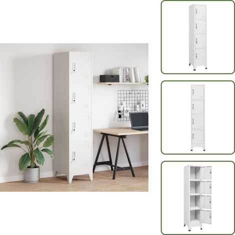Schließfachschrank mit 4 Fächern 38x45x180 cm - Schliessfachschrank - Garderobenspinde - Industrieller Stil - Stahlschrank - Abstellraum (1/5)
