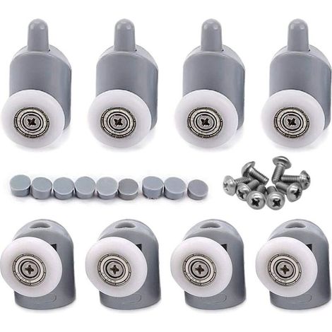 8 Pcs 23mm Galet Rouleau Roulette Roue pour Porte de Douche, Roulettes Coulissantes Porte Salle de Bain (1/5)