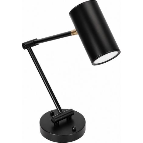 Applique murale à bras articulé et douille E27 rotative, noire, en métal, avec ampoule à lumière chaude 3000K pour chambre ou salon (1/4)