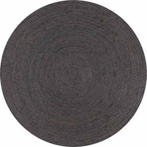 Teppich Handgefertigt Jute Rund 150 cm Dunkelgrau vidaXL (1/5)