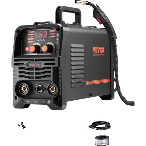 Poste à souder MIG, sortie 130A, prend en charge le fil fourré, épaisseur de soudage maximale 8 mm, certifié CE, design portable (1/5)