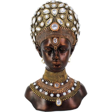 Signes Grimalt Figura De Africana Figuras Busto Africana Africanas Y Elefantes Marrón 15x21x33cm 36639