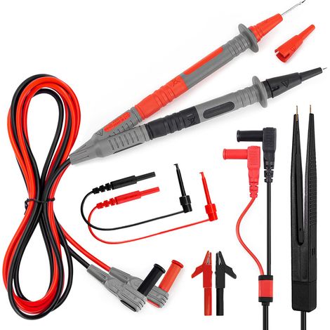 Multimeter Test Lead Kit 9PCS – Test Probes with Alligator Clips, CAT III 1000V CAT IV 600V 10A (1/5)