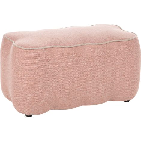Bench Pink Fabric Upholstery Rectangular 69 x 38 Footstool Accent Decoration Living Room Bedroom JUNO (1/5)