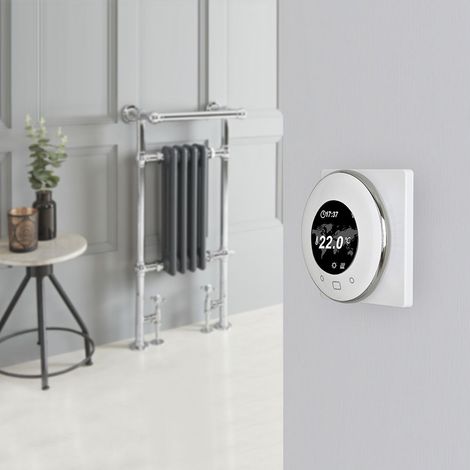 Hudson Reed Elizabeth - Sèche-Serviettes Mixte Rétro Sur Pieds Anthracite avec Thermostat Wi-Fi – 93cm x 45cm (avec barre déportée) (1/5)