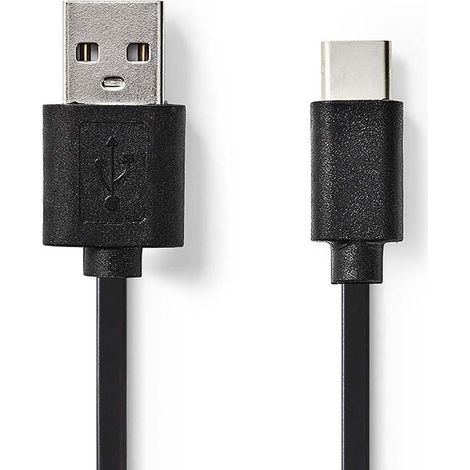 Cable usb usb 20 usb a macho usb c macho 60w 480mbps niquelado 100m redondo pvc negro caja