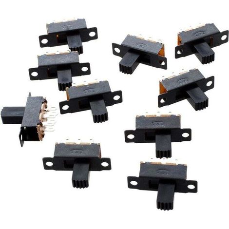 10 Miniature Slide Switches DPDT 2 Position On/On 6 Pin (1/4)