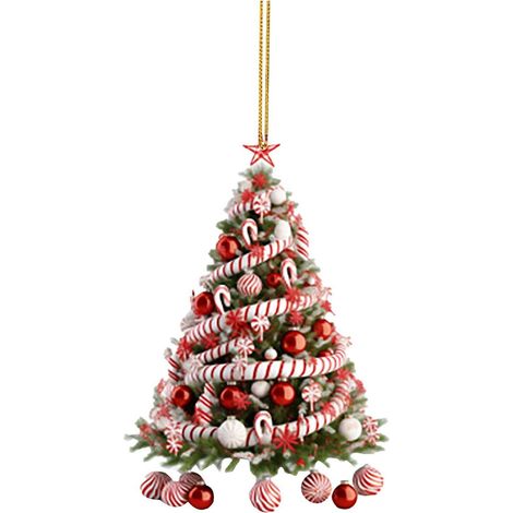 Arbre De Noël Miniature - Décor De Noël Suspendu - Pour Arbre Artificiel Intérieur Extérieur - Lot De 1 Pièce (1/4)