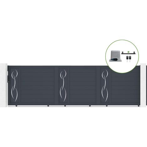 Portail coulissant 5m LIFE H.140cm alu + motorisation RANGER C300 (1/5)
