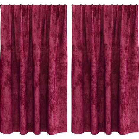 Maison Exclusive - Tende in Velluto 2 pz Rosso vino 140 x 140 cm Velluto (1/5)