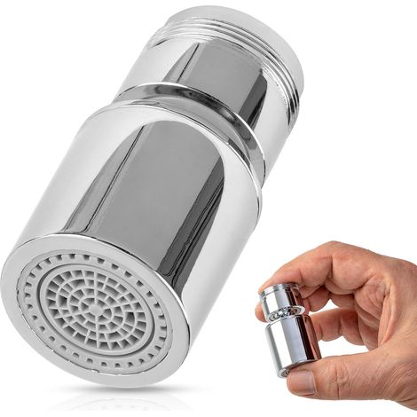 Aérateur de Robinet Chrome Pivotant 360°Mousseur Universel pour Cuisine et Salle de Bain, Économie d’Eau et Filtrage Efficace
