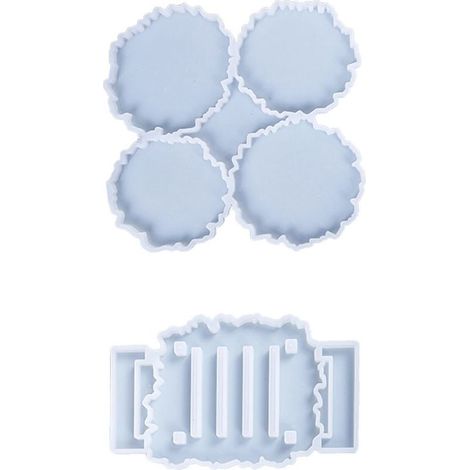 Lot de 2 moules irréguliers avec supports pour dessous de verre, accessoires de table DIY (1/5)
