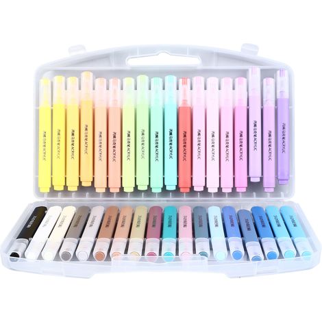 Marqueurs acryliques 36 couleurs, pointes souples, stylos acryliques faciles à nettoyer, indélébiles pour dessin et peinture (1/5)