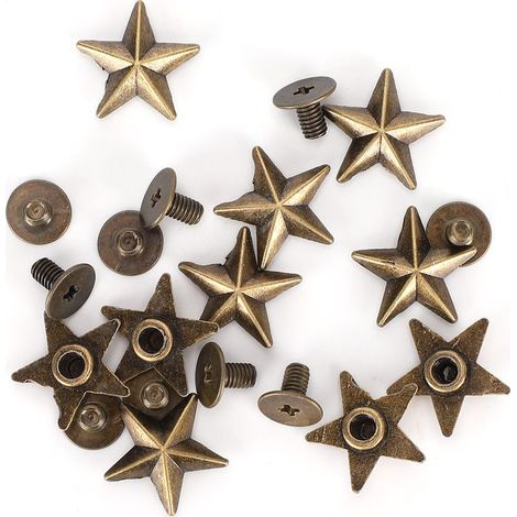 Clous Rivets Étoile 14mm Bronze pour Décoration Vêtements et Chaussures DIY (1/5)