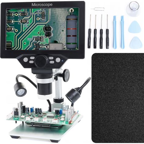 Microscope numérique x1200 + 10 en 1 + tapis (1/5)