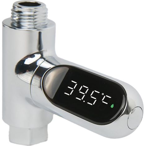 1 ensemble thermomètre de douche thermomètre d'eau de douche avec affichage numérique à LED (1/5)