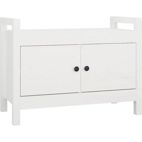Banc d'entrée Blanc 80x40x60 cm Bois de pin massif