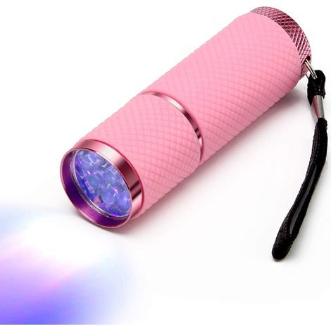 Flashlight - 9 LED - Aluminium Et Caoutchouc - Pour Activités Extérieures, Camping, Pêche Nocturne, Détection De Scorpions - 3 Piles AAA Non Incluses (1/5)