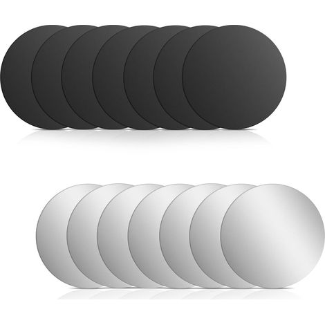 Lot de 14 plaques métalliques autocollantes - 40 mm - Pour téléphone portable - Plaque métallique fine - Plaque métallique ronde pour aimants - Compatible avec support de téléphone portable de (1/5)