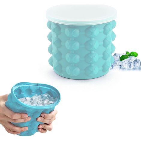 Seau à glace avec couvercle en silicone moule à glaçons réutilisable pour cocktails et whisky accessoire pour fêtes et réceptions familiales (1/5)